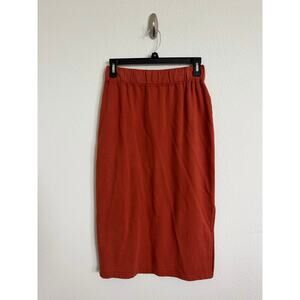We The Free Womens Cotton Midi Pencil Skirt Size Small Orange Copper